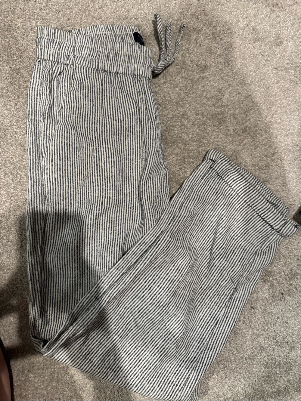 Women’s Navy & White Striped Drawstring Pants